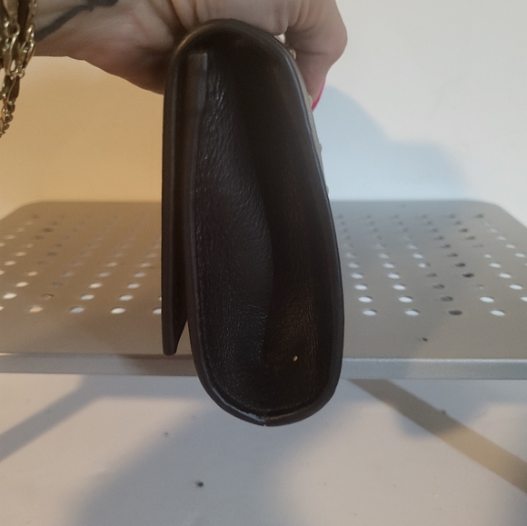 NWOT DANIER BLACK LEATHER WITH GOLD STUDS CLUTCH - Picture 3 of 5